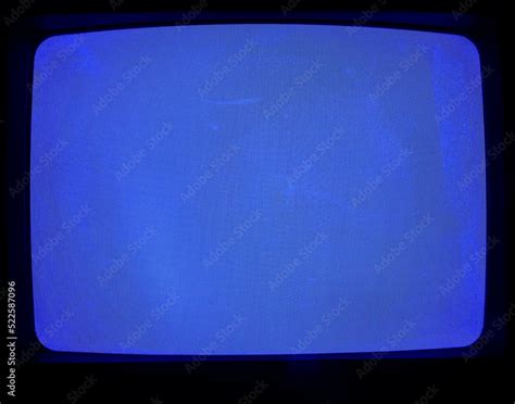 Old tube tv blue screen, vintage CRT screens with static noise, no signal. isolated on black ...