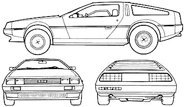 1981 DMC Delorean 12 Coupe v2 blueprints free - Outlines | Dmc delorean ...