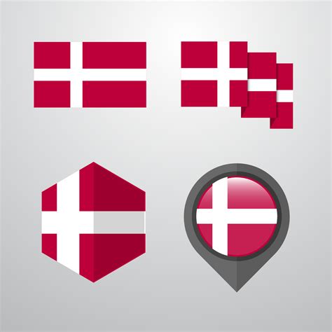 Denmark flag design set vector 14336065 Vector Art at Vecteezy