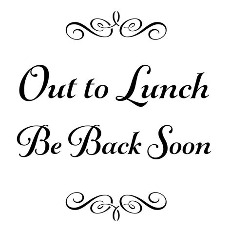 Printable Out To Lunch Sign