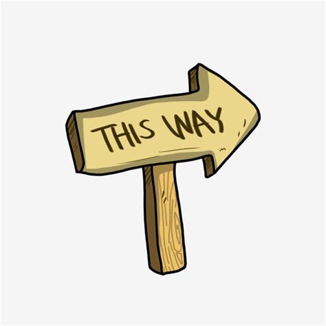 Direction Sign Clipart Hd PNG, Wooden Signage Direction Sign Attractions Sign Cartoon ...