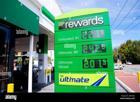 Perth, Australia - March 9, 2022: Record high fuel prices at BP gas ...