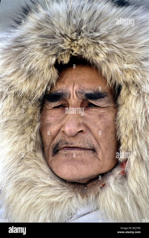 Alaskan Native Eskimo Man in Fur Ruff Noatak Arctic AK Winter Parka ...