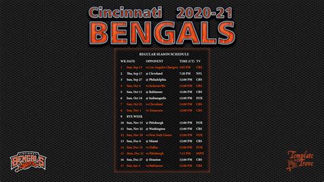 Bengals Schedule 2024-24 - Arden Brigida