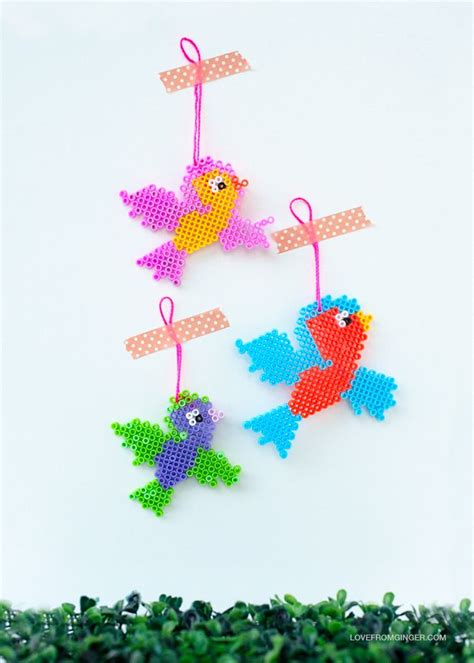 DIY Flying Hama Bead Birds | Love From Ginger | Hama beads patterns, Hama beads, Bead crafts