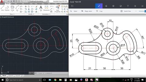 AutocAD 2D Practice Drawing / Exercise 2 / Basic & Advance Tutorial - YouTube