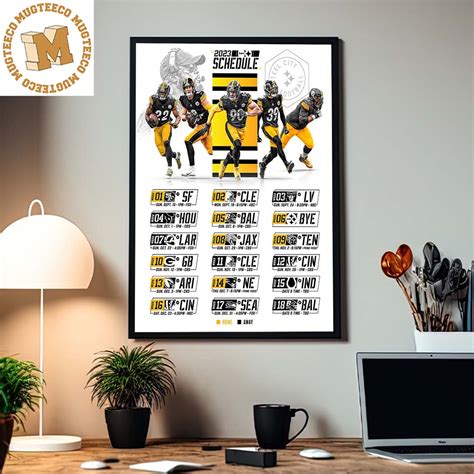 Pittsburgh Steelers NFL 2023 Schedule All Kickoffs Home Decor Poster ...