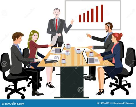 Vector - Business Meeting Illustration Stock Vector - Illustration of brainstorming, group ...