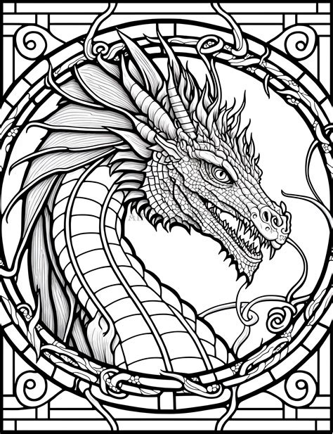 Dragon Head Coloring Download Printable Adult Coloring Page Printable ...