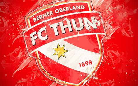 FC Thun paint art, logo, creative, Swiss football team, Swiss Super ...