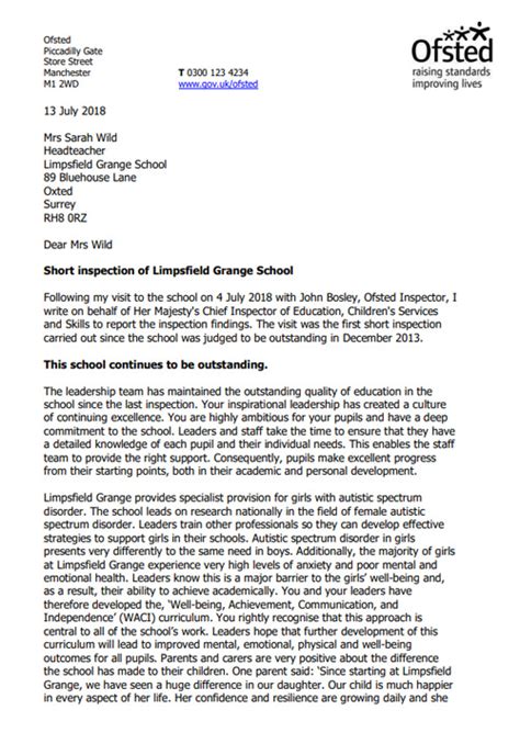 Ofsted Report – Limpsfield Grange School