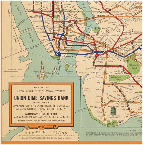 Vintage New York City Subway Map - United States Map