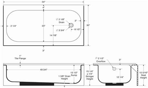 Standard Bathtub / Standard Bathtub Sizes - Reference Guide to Common ...