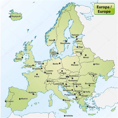 Map Europe Capital Cities — Stock Photo © artalis #222085014