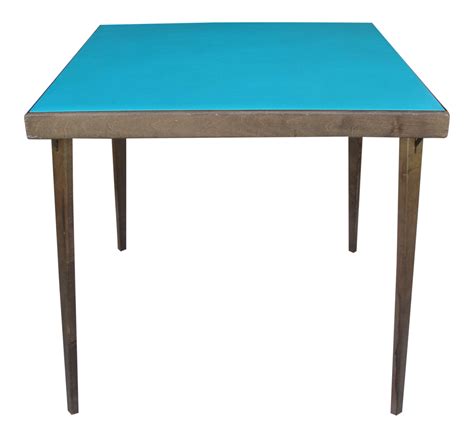 Mid-Century Modern Turquoise Folding Card Table on Chairish.com Mid Century Modern Furniture ...