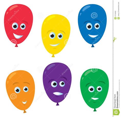 (Funny Faces) stock photography cartoon balloon faces six colorful ...