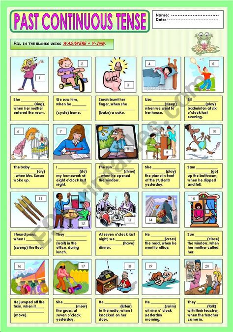 Past Continuous Tense - ESL worksheet by Ayrin