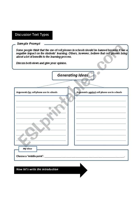 IELTS Discussion Text Type Structure - ESL worksheet by nasreddine Sarsar