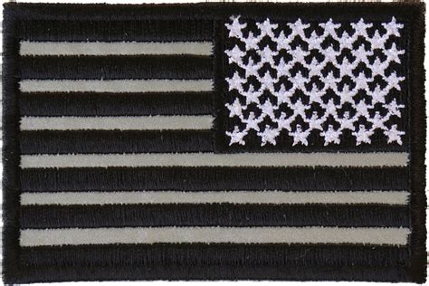 Reverse Black Reflective US Flag Patch | Reflective Flags -TheCheapPlace