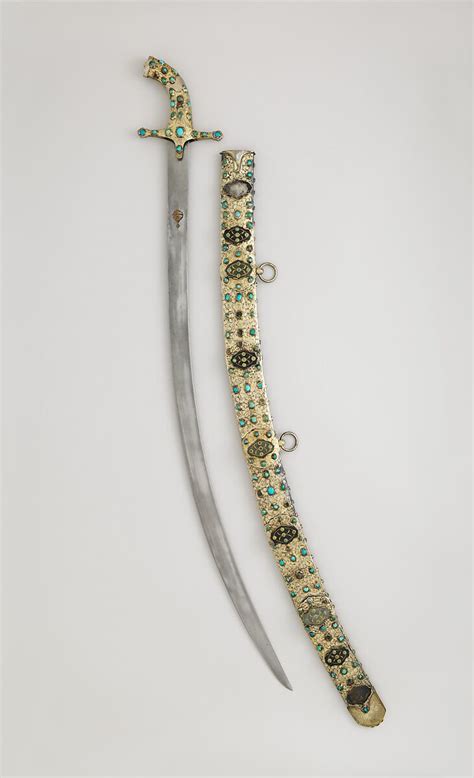 Scimitar with Scabbard | Hilt and scabbard, Turkish; Blade, Iranian | The Met