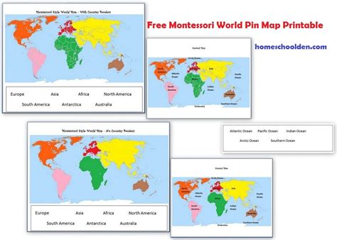 Montessori Geography Activities (Free Montessori World Map) - Homeschool Den
