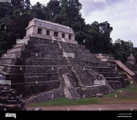 Temple of the Inscriptions Mayan stepped Pyramid Palenque Chiapas ...