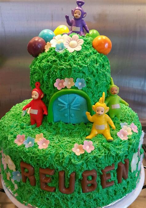 Teletubbies birthday cake I made for my one year old | Teletubbies birthday cake, Vintage ...