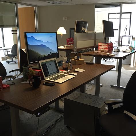 Adjustable desks. Four desks, four heights @trove | via Inst… | Flickr