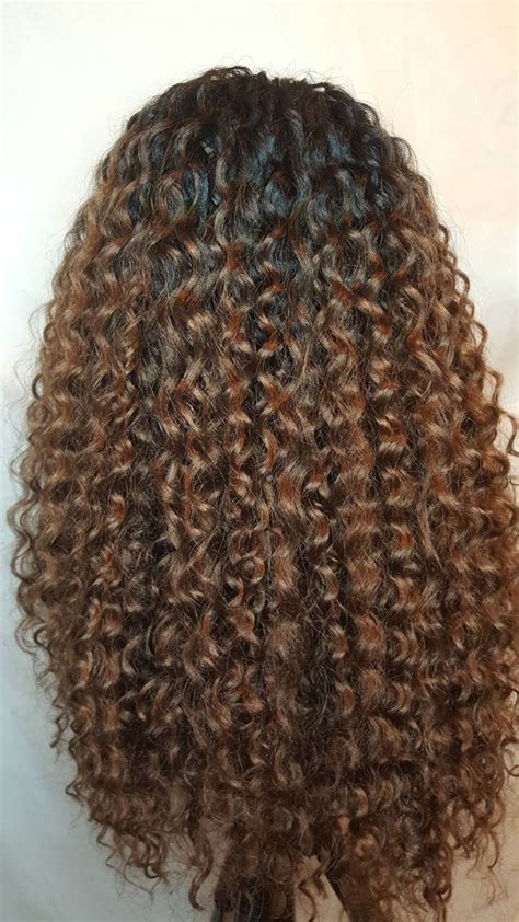 New Hand-made Beach Curl Crochet W/lace Part Wig Color | Etsy