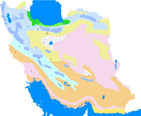 Climate map of Iran with barley grain cultivars selected for each climate. | Download Scientific ...