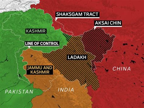 Map Of China And India Ladakh