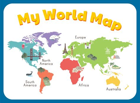 Free Printable World Map For Kindergarten - Printable Templates
