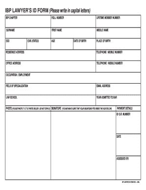 2020-2024 PH IBP Lawyer's ID Form Fill Online, Printable, Fillable ...