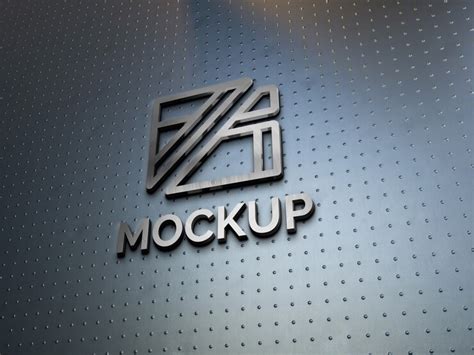 Premium PSD | Metallic logo mockup design