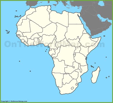 Blank South Africa Map