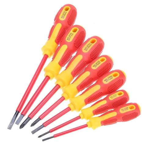 Insulated 7pcs Screwdriver Set Withstand Voltage 1000V Precision Magnetic Phillips Slotted For ...