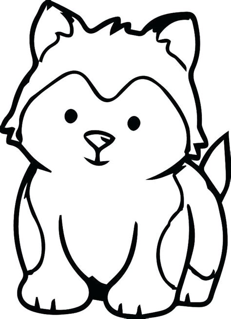 Husky Puppy Coloring Page - Free Printable Coloring Pages for Kids