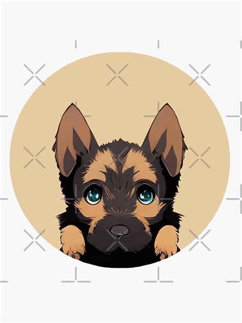 "Nero - Cute German Shepherd Puppy" Sticker for Sale by Doggopedia | Redbubble