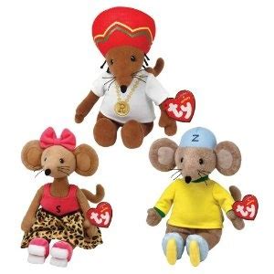 TY Beanie Babies Rastamouse & Friends Set of 3 (Rastamouse, Scratchy ...