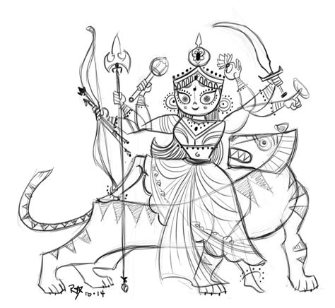 Maa Durga Coloring Pages