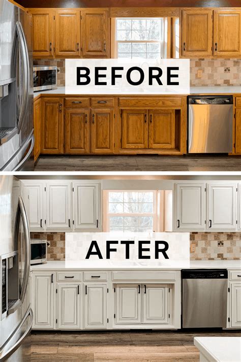 before and after pictures of a kitchen remodel with white cabinets ...