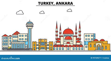 Turkey, Ankara. City Skyline Architecture . Editable Stock Vector ...