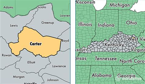 Carter County, Kentucky / Map of Carter County, KY / Where is Carter ...