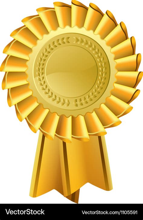 Ornate gold rosette award Royalty Free Vector Image