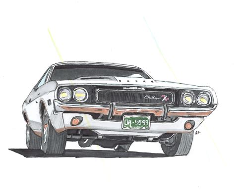 1970 Dodge Challenger Drawing at PaintingValley.com | Explore collection of 1970 Dodge ...