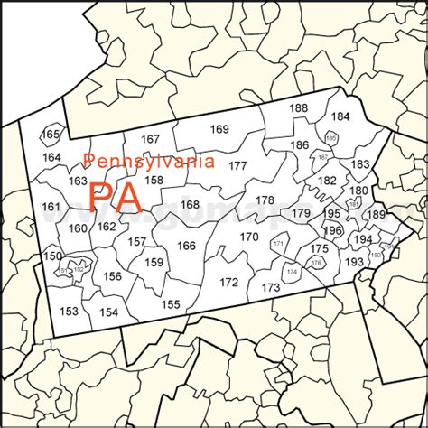 PA County Map With Zip Codes