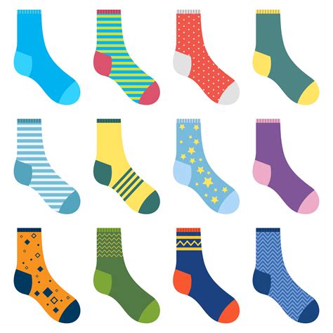 Different socks vector design illustration isolated on white background ...