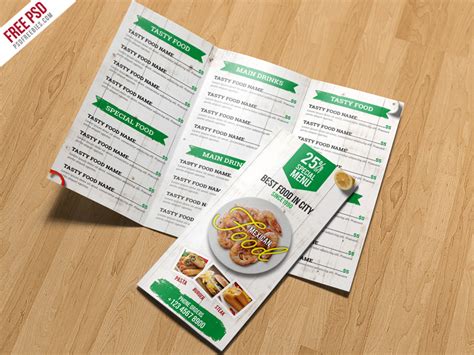 Restaurant Menu TriFold Brochure PSD Template | PSDFreebies.com