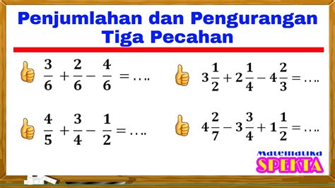 Penjumlahan Dan Pengurangan Bilangan Pecahan Youtube Riset | The Best ...