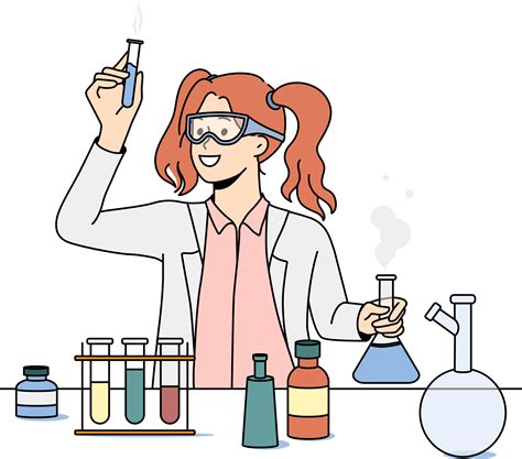 Female scientist do experiments in lab 21476281 PNG